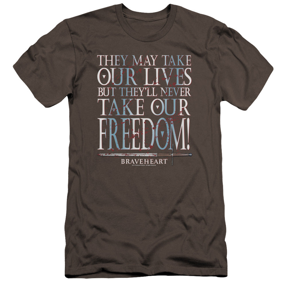 Braveheart Freedom Premium Bella Canvas Slim Fit Mens T Shirt Charcoal