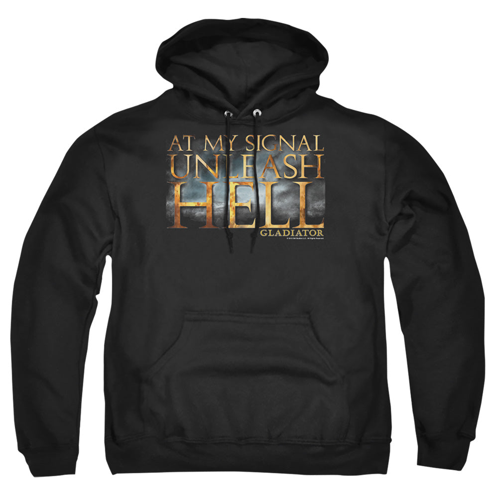 Gladiator Unleash Hell Mens Hoodie Black Officially Licensed