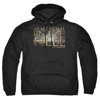 Gladiator Unleash Hell Mens Hoodie Black Officially Licensed