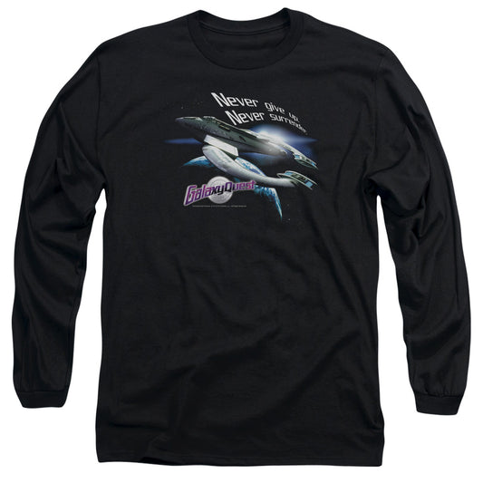 Galaxy Quest Never Surrender Mens Long Sleeve Shirt Black