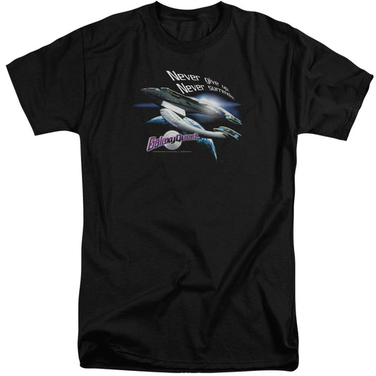 Galaxy Quest Never Surrender Mens Tall T Shirt Black