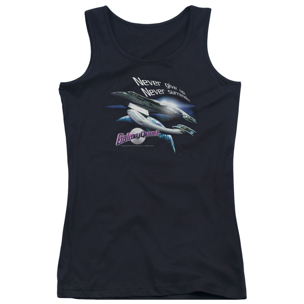 Galaxy Quest Never Surrender Womens Tank Top Shirt Black