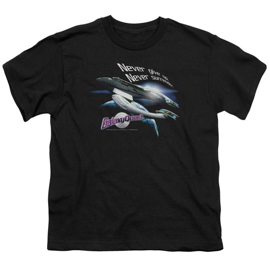 Galaxy Quest Never Surrender Kids Youth T Shirt Black