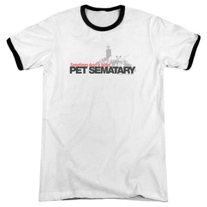 Pet Sematary Logo Heather Ringer Mens T Shirt White