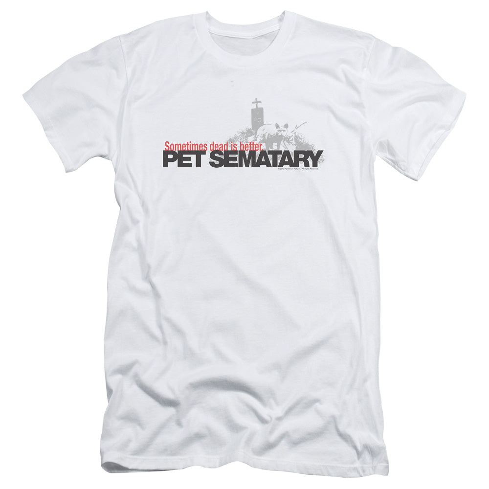 Pet Sematary Logo Slim Fit Mens T Shirt White