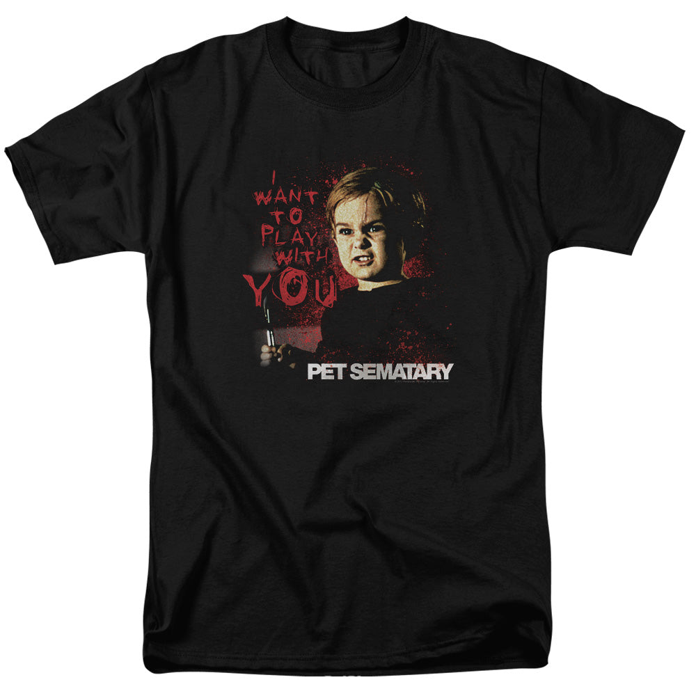 Pet Sematary I Want To Play Mens T Shirt Black Officially Licensed