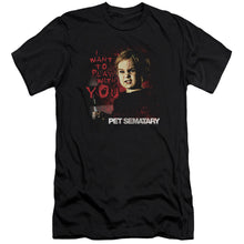 Load image into Gallery viewer, Pet Sematary I Want To Play Premium Bella Canvas Slim Fit Mens T Shirt Black