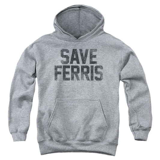 Ferris Buellers Day Off Save Ferris Kids Youth Hoodie Athletic Heather