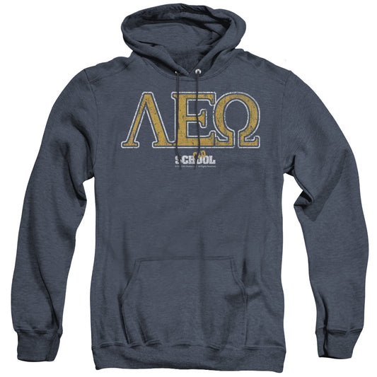 Old School Leo Heather Mens Hoodie Navy Blue