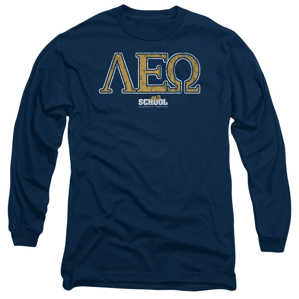 Old School Leo Mens Long Sleeve Shirt Navy Blue