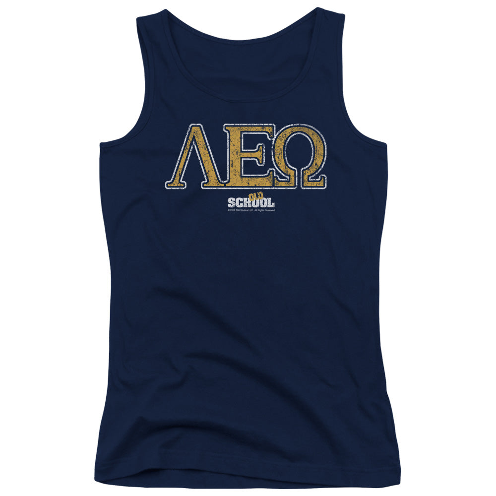 Old School Leo Womens Tank Top Shirt Navy Blue