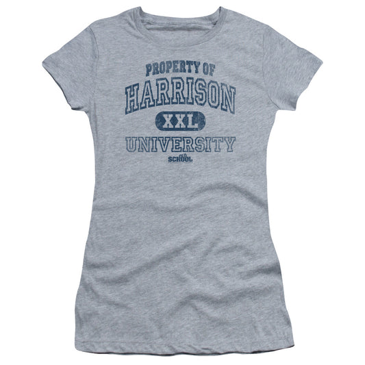 Old School Property Of Harrison Junior Sheer Cap Sleeve Womens T Shirt Athletic Heather