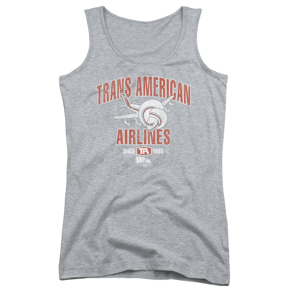 Airplane! Trans American Womens Tank Top Shirt Athletic Heather