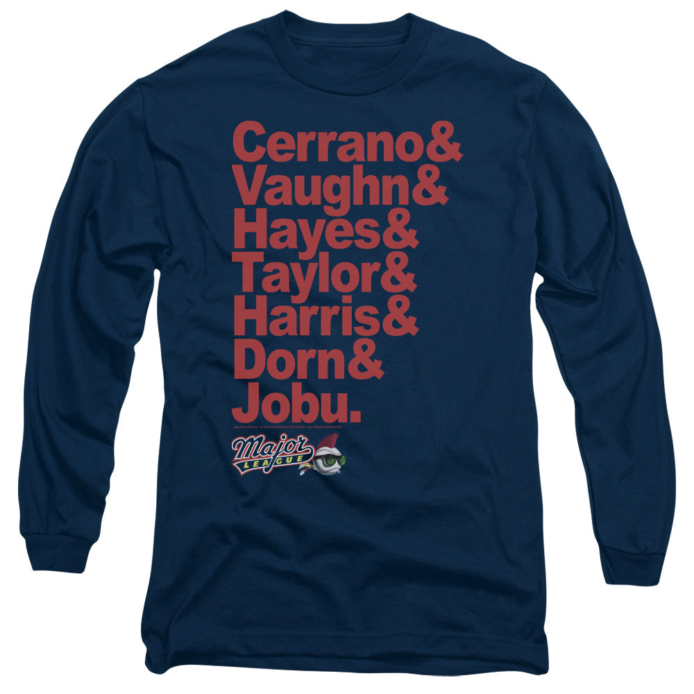 Major League Team Roster Mens Long Sleeve Shirt Navy Blue