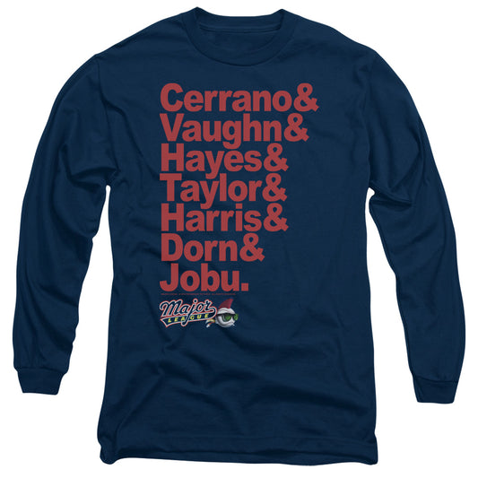 Major League Team Roster Mens Long Sleeve Shirt Navy Blue