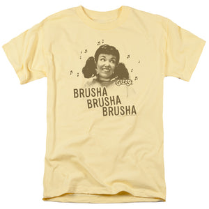 Grease Brusha Brusha Brusha Mens T Shirt Yellow