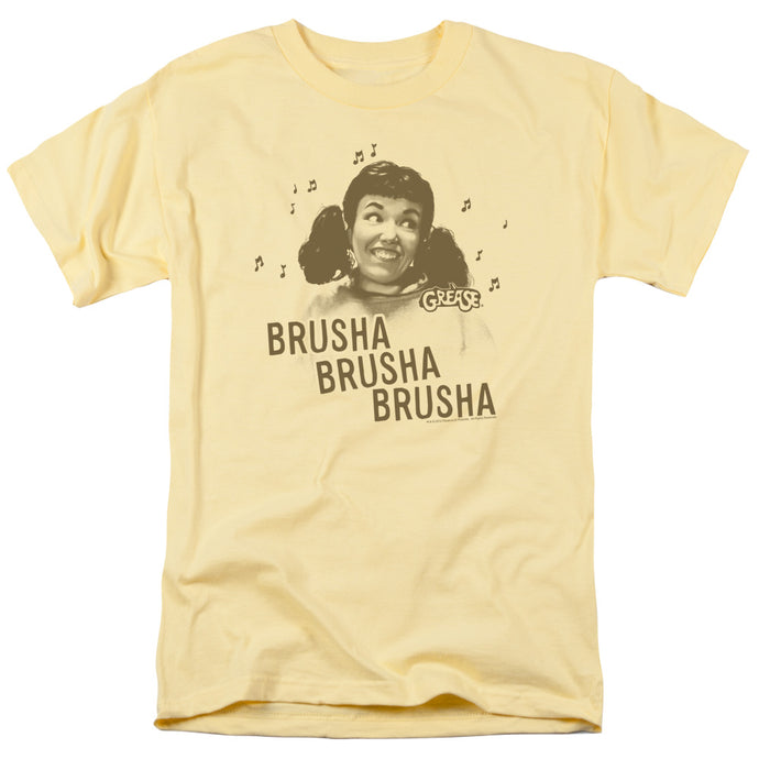 Grease Brusha Brusha Brusha Mens T Shirt Yellow