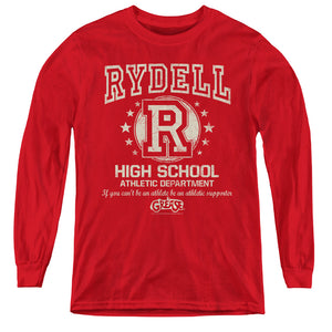 Grease Rydell High Long Sleeve Kids Youth T Shirt Red