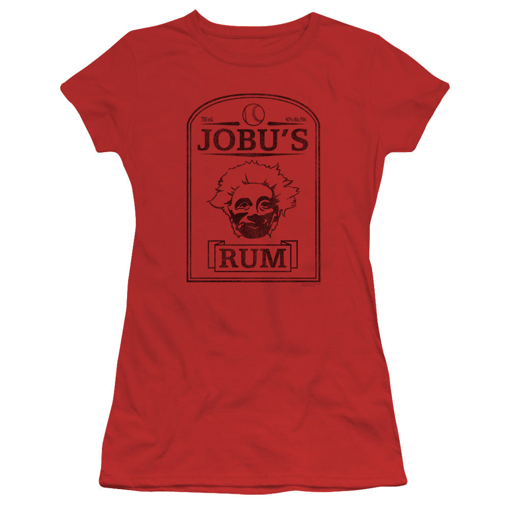 Major League Jobus Rum Junior Sheer Cap Sleeve Womens T Shirt Red