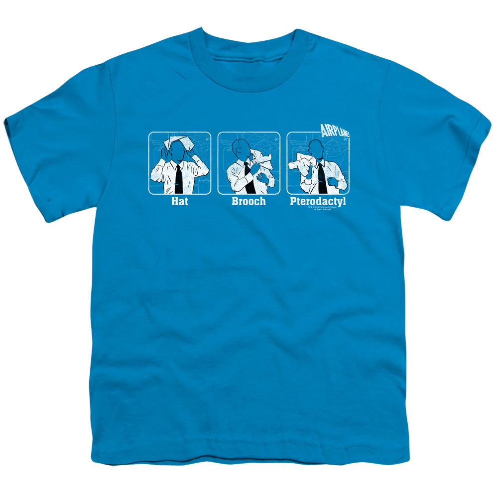 Airplane! Johnny Improv Kids Youth T Shirt Turquoise