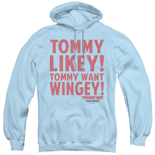 Tommy Boy Want Wingey Mens Hoodie Light Blue