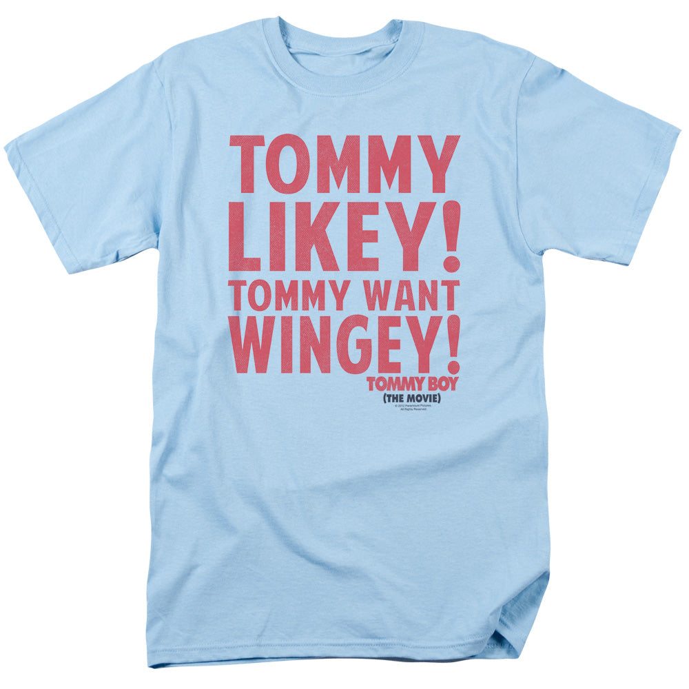 Tommy Boy Want Wingey Mens T Shirt Light Blue