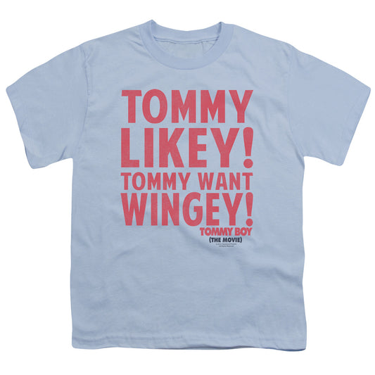 Tommy Boy Want Wingey Kids Youth T Shirt Light Blue