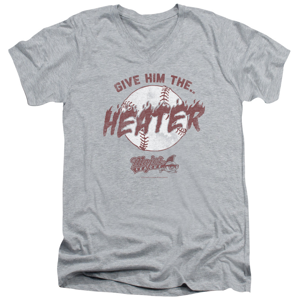 Major League The Heater Mens Slim Fit V-Neck T Shirt Athletic Heather