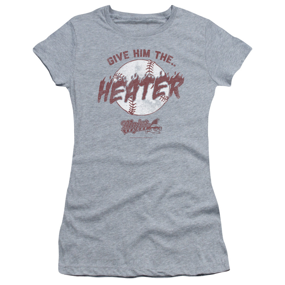Major League The Heater Junior Sheer Cap Sleeve Womens T Shirt Athletic Heather