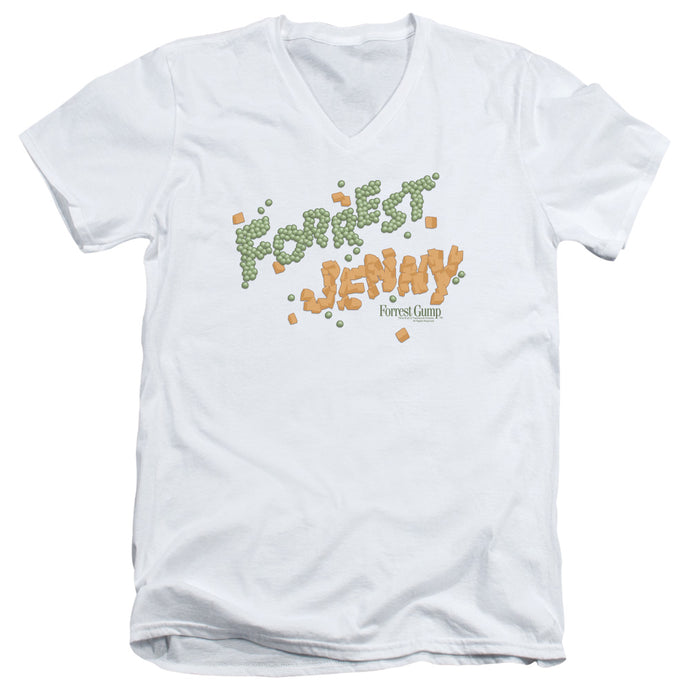 Forrest Gump Peas And Carrots Mens Slim Fit V-Neck T Shirt White