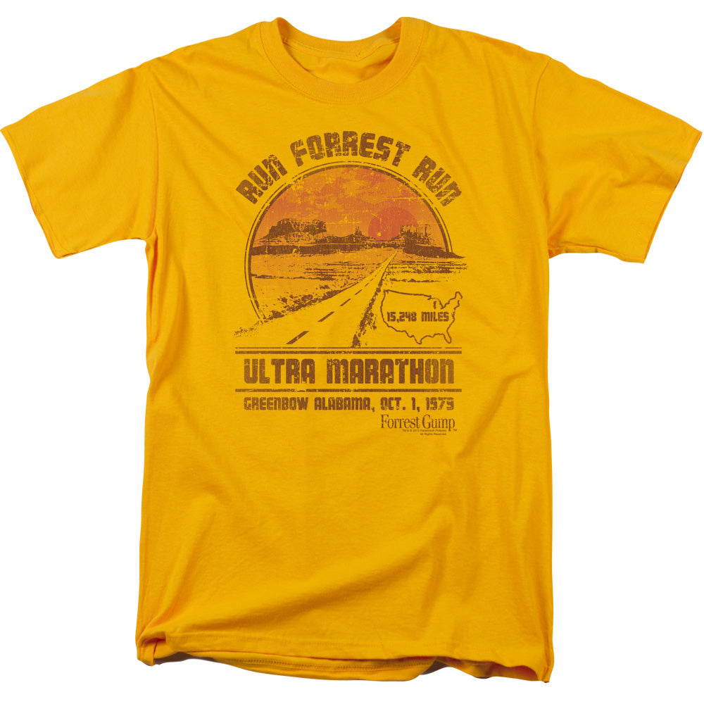 Forrest Gump Ultra Marathon Mens T Shirt Gold