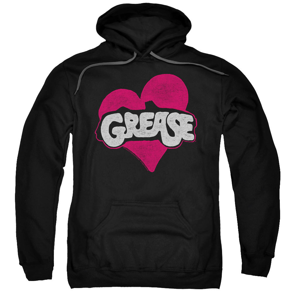 Grease Heart Mens Hoodie Black