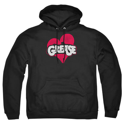 Grease Heart Mens Hoodie Black