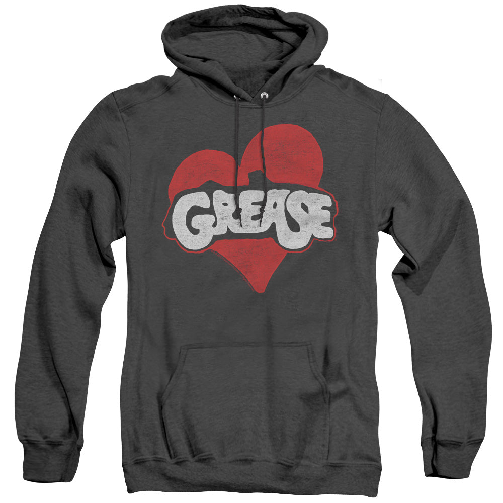 Grease Heart Heather Mens Hoodie Black