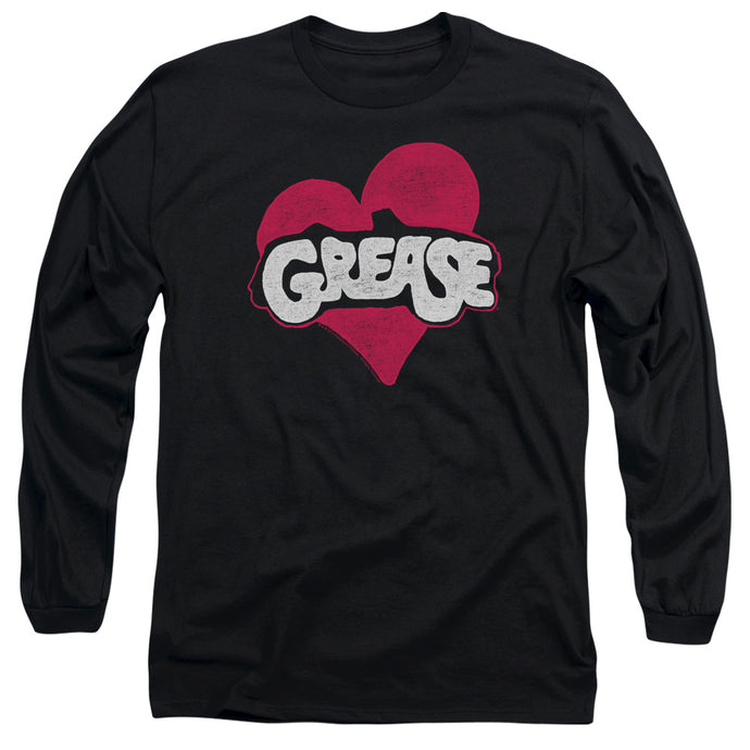 Grease Heart Mens Long Sleeve Shirt Black