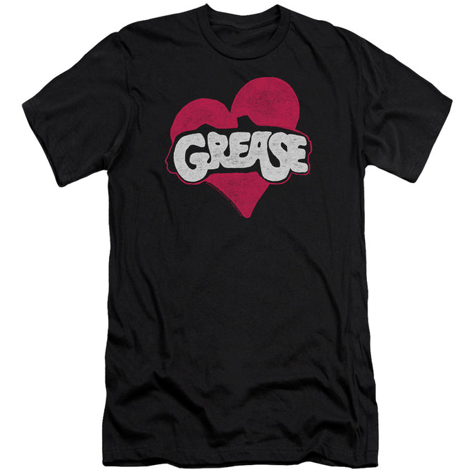 Grease Heart Premium Bella Canvas Slim Fit Mens T Shirt Black