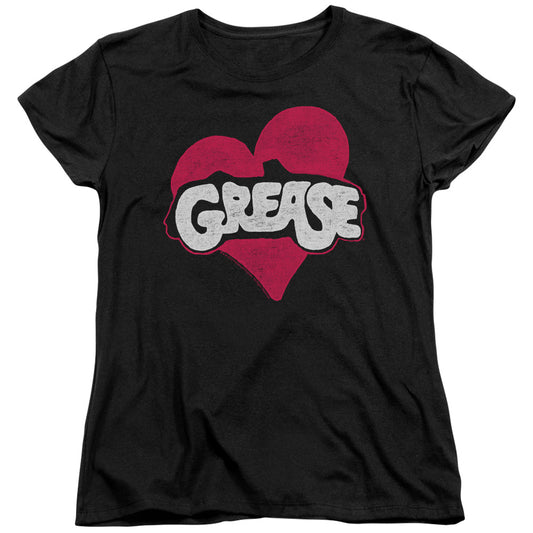 Grease Heart Womens T Shirt Black