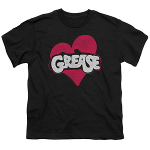 Grease Heart Kids Youth T Shirt Black