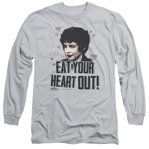 Grease Eat Your Heart Out Mens Long Sleeve Shirt Silver