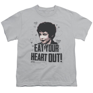 Grease Eat Your Heart Out Kids Youth T Shirt Silver