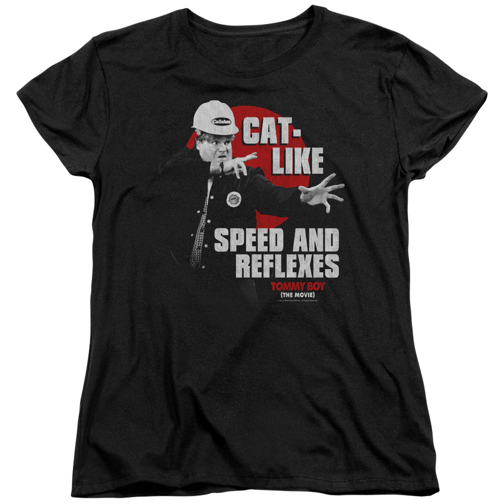 Tommy Boy Cat Like Womens T Shirt Black