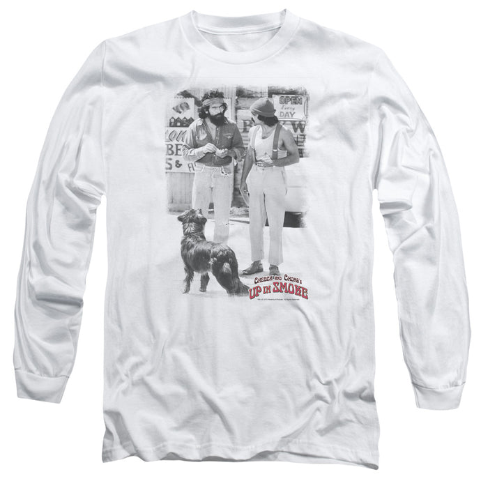 Up In Smoke Square Mens Long Sleeve Shirt White