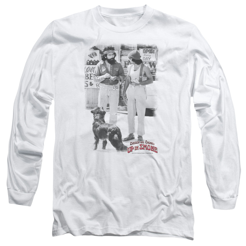 Up In Smoke Square Mens Long Sleeve Shirt White