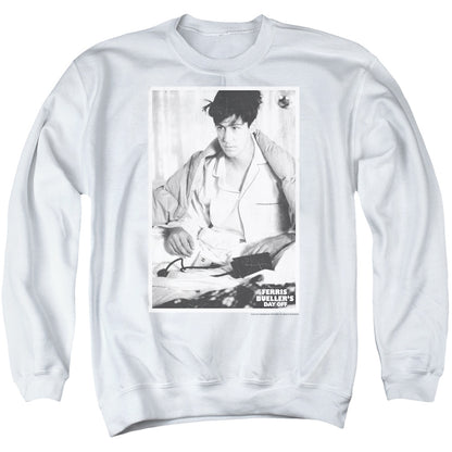 Ferris Buellers Day Off Cameron Mens Crewneck Sweatshirt White