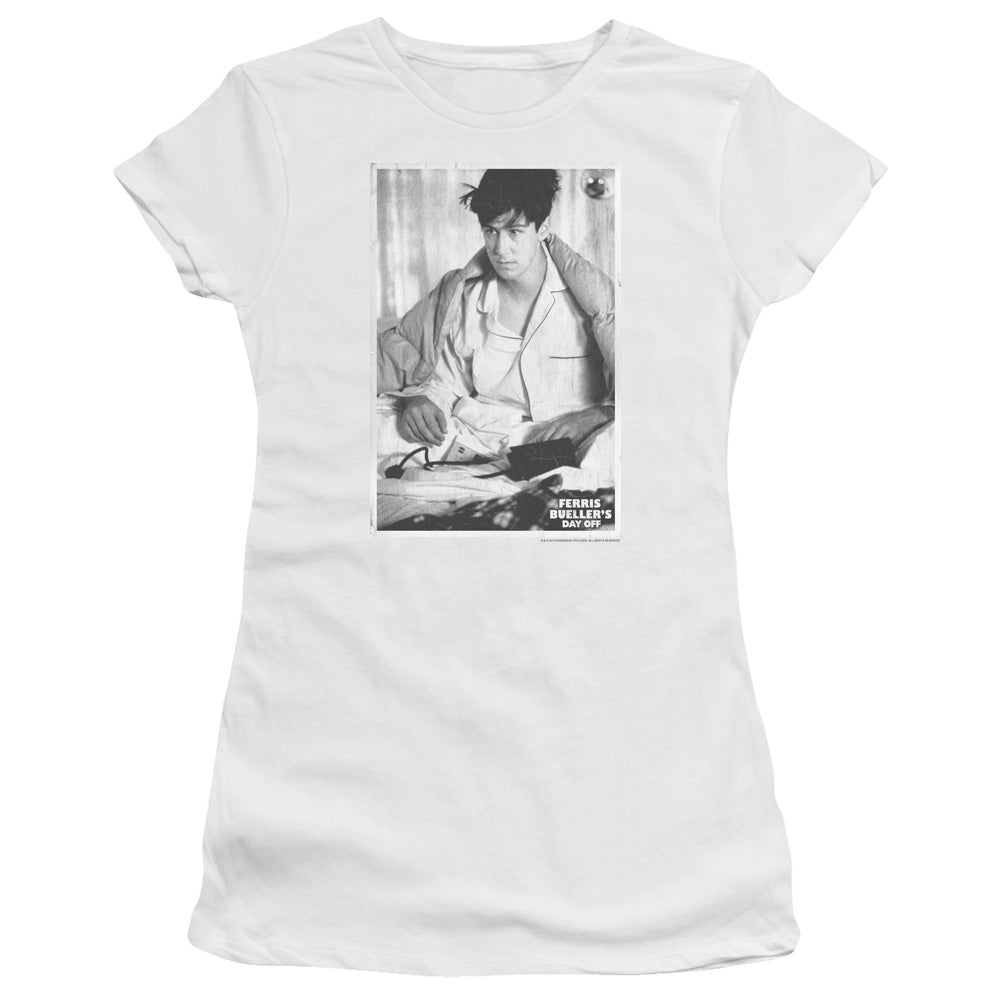 Ferris Buellers Day Off Cameron Junior Sheer Cap Sleeve Womens T Shirt White