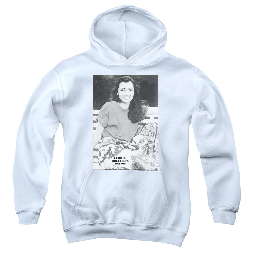 Ferris Buellers Day Off Sloane Kids Youth Hoodie White