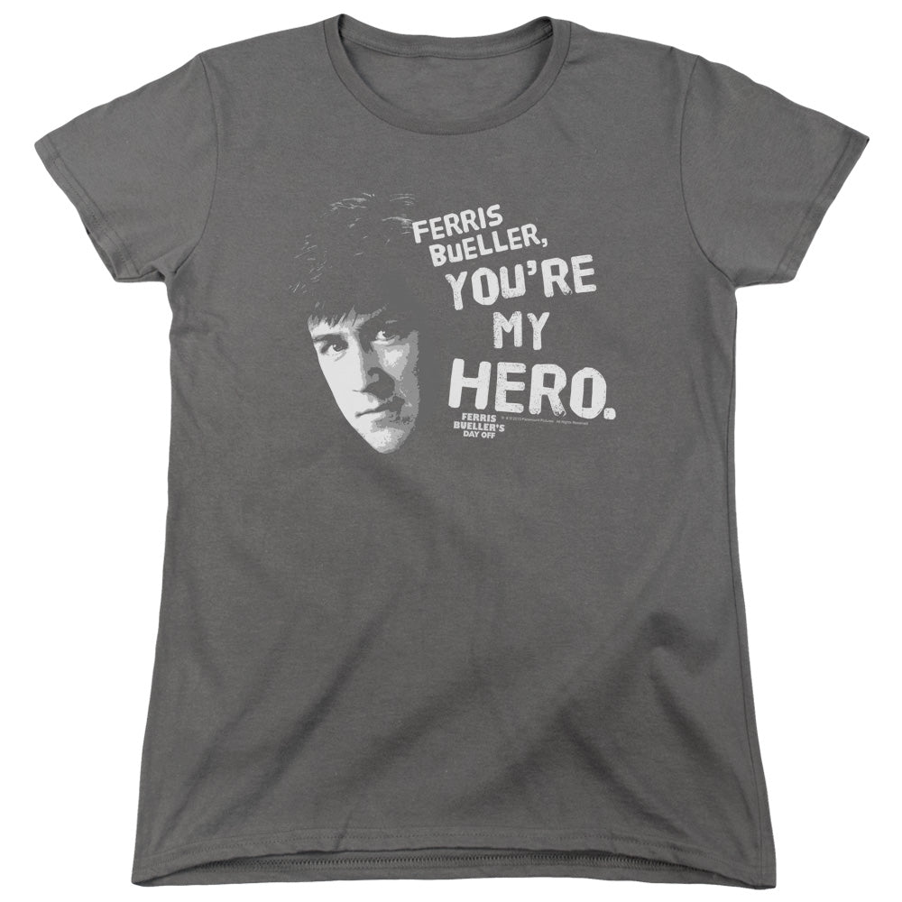 Ferris Buellers Day Off My Hero Womens T Shirt Charcoal