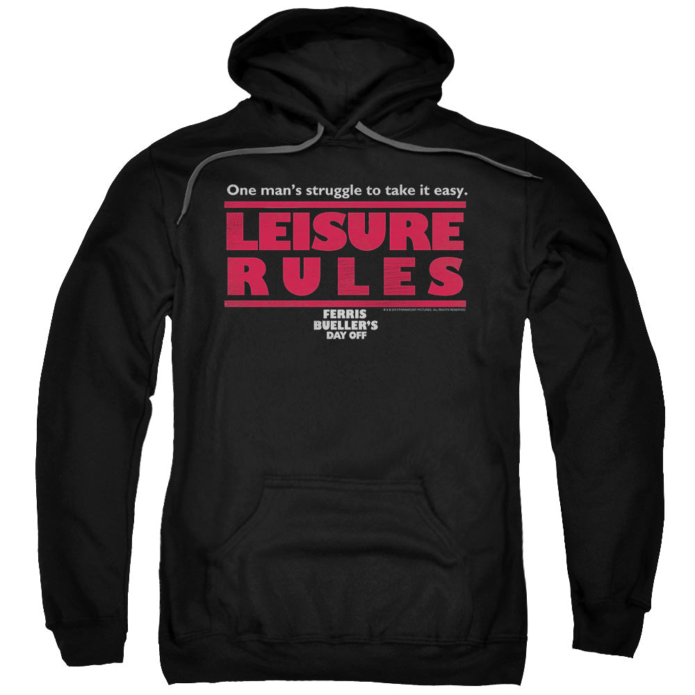 Ferris Buellers Day Off Leisure Rules Mens Hoodie Black