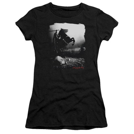 Sleepy Hollow Foggy Night Junior Sheer Cap Sleeve Womens T Shirt Black