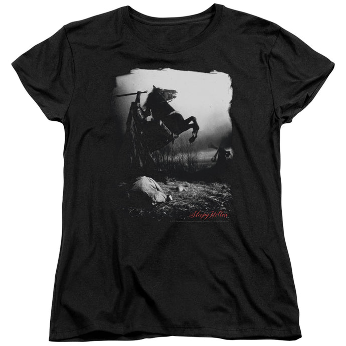 Sleepy Hollow Foggy Night Womens T Shirt Black